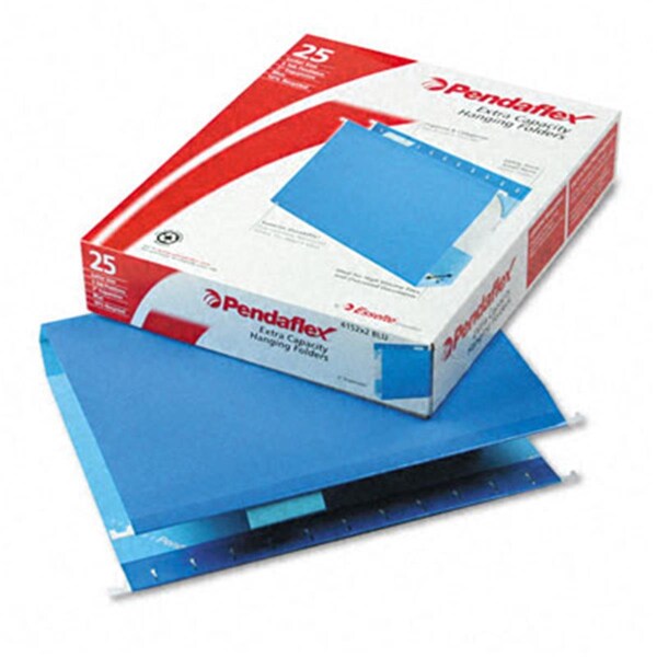 Pendaflex 2; Capacity Reinforced Hanging File Folders- Kraft- Letter- Blue- 25/Box PE31817 - main